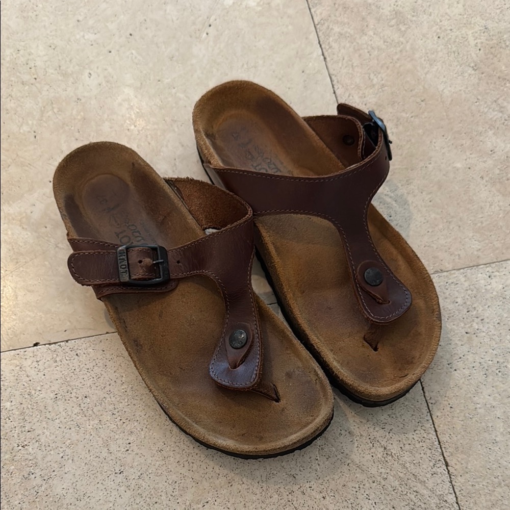 Naot Brown Leather Sandals- size 37- made in Israel